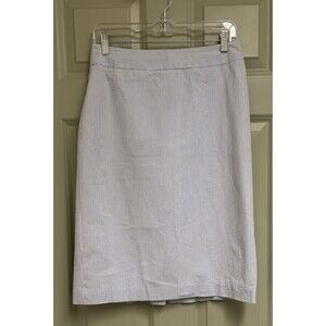 BROOKS BROTHERS Seersucker Pencil Skirt Women 4 Striped Back Pleats Zip Lined